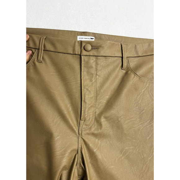 Good American Better Than Leather Good Boy Pants Size 16 Warm Caramel - Picture 9 of 13
